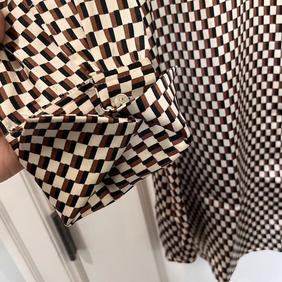 H&M Checkered Satin Blouse - Picture 10 of 10